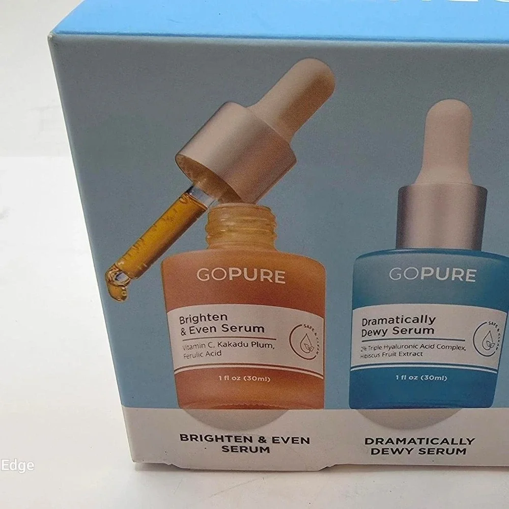 GoPure Power Duo Serum Set Brighten Even Dramatically Dewy Vitamin C Hyaluronic
